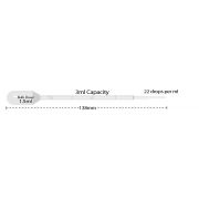 Transfer pipette, 3mL, short bulb, graduated to 1mL, non-sterile, bulk pack, 250/pk