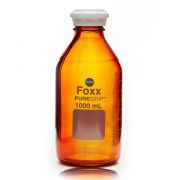 PUREGRIP® Glass Bottles, Media, Round, Amber, GL45 VersaCap®, 1,000mL, 10/CS