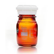PUREGRIP® Glass Bottles, Media, Round, Amber, GL45 VersaCap®, 100mL, 10/CS