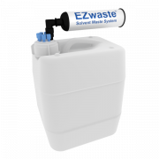 EZwaste SQ DOT Container, 10 Liter, HDPE, 51mm, 6x 1/16” OD Tube Fittings, One Exhaust Filter, w..., 1/EA