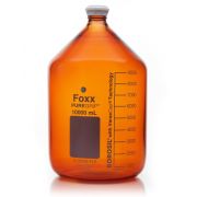 PUREGRIP® Glass Bottles, Media, Round, Amber, GL45 VersaCap®, 10,000mL, 1/EA