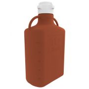 EZBioÂ® Carboy, Amber HDPE, 10L, No Spigot, VersaCapÂ® 83B, Double Bagged, Non Sterile