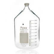 PUREGRIP® Glass Bottles, Media, Round, Clear, GL45 VersaCap®, 20,000mL, 1/EA