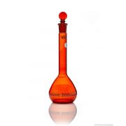 Borosil® Flasks, Volumetric, Class A, WM, Amber, Glass St., 50mL, 14/23, Ind. Cert, 10/CS