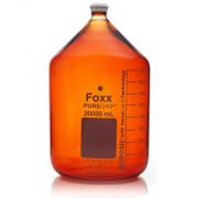 PUREGRIP® Glass Bottles, Media, Round, Amber, GL45 VersaCap®, 20,000mL, 1/EA