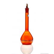 Borosil® Flasks, Volumetric, Class A, WM, Amber, Glass St., 200mL, 19/26, Bat. Cert, 10/CS