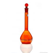 Borosil® Flasks, Volumetric, Class A, WM, Amber, Glass St., 100mL, 19/26, Ind. Cert, 10/CS