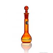 Borosil® Flasks, Volumetric, Class A, WM, Amber, Glass St., 20mL, 12/21, Bat. Cert, 5/CS