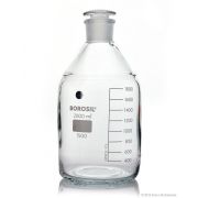 Borosil® Reagent Bottles Plain Narrow Mouth, Graduated I/C Glass Stopper 2000 mL,10/CS