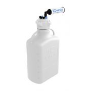 EZwaste System, 10L, HDPE, 83mm Cap, 4x 1/8", 3x 1/4" OD Tubing & Filter, 1/EA