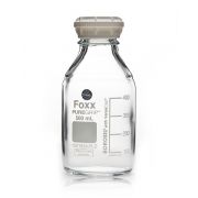 PUREGRIP® Glass Bottles, Media, Round, Clear, GL45 VersaCap®, 500mL, 10/CS