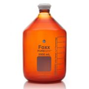 PUREGRIP® Glass Bottles, Media, Round, Amber, GL45 VersaCap®, 5,000mL, 1/EA