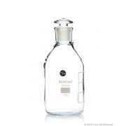 Borosil® Bottles, Reagent, Clear, with Stoppers, 500mL, 24/29, 10/CS