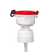 EZwaste 4" Safety Funnel, HDPE, Red Lid, VersaCap 80mm, 1/EA