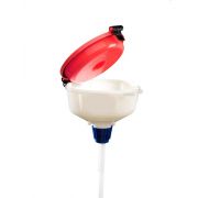 EZwaste 8" Safety Funnel, HDPE, Red Lid, VersaCap 38-430mm, 1/EA