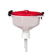 EZwaste 8" Safety Funnel, HDPE, Red Lid, VersaCap 50mm, 1/EA