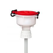 EZwaste 4" Safety Funnel, HDPE, Red Lid, VersaCap 53mm, 1/EA