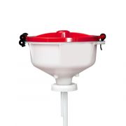 EZwaste 8" Safety Funnel, HDPE, Red Lid, VersaCap S-70, 1/EA