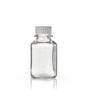 EZBio® 60 mL PETG Media Bottles, Sterile, Square Storage Bottles with 24-415 White Closed Cap, 40/CS
