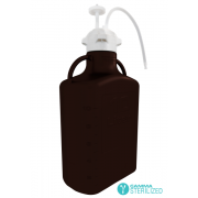 EZBio® Single Use Carboy Assembly, 10L, Amber HDPE, VersaCap® 83B, TPE Tubing w/ Dip Tube, Sterilized, 1/EA