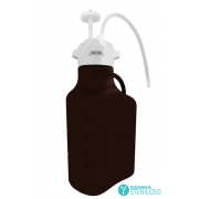 EZBio® Single Use Carboy Assembly, 5 L, Amber HDPE, VersaCap® 83B, TPE Tubing w/ Dip Tube, Sterilized, 1/EA