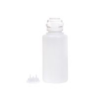Round EZLabpure PP Vacuum Bottle, 1 L, Closed & Open VersaCap 53B, Adapter 2x1/8" HB, 1/EA