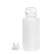 Round EZLabpure PP Vacuum Bottle, 1 L, Closed & Open VersaCap 53B, Adapter 2x1/4" HB, 1/EA