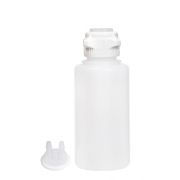 Round EZLabpure PP Vacuum Bottle, 1 L, Closed & Open VersaCap 53B, Adapter 2x5/16" HB, 1/EA