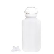 Round EZLabpure PP Vacuum Bottle, 4 L, Closed & Open VersaCap 83B, Adapter 2x1/2"HB, 1/EA