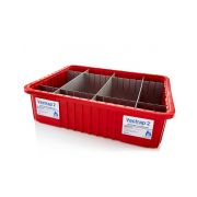 Vactrap™ 2 Secondary Container Spill Basin, Safety Tray with Dividers, for use with Vactrap2™ XXL Red 22in x 17in x 6in  Vacuum Trap System or for General Lab Safety, Waste Storage, and Spill Containment, 1/EA