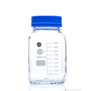 Borosil® Reagent Square Bottles GL80 PP Screw Cap PP Pouring Ring 1000mL, 10/CS