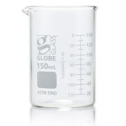 Beaker, Globe Glass, 150mL, Low Form Griffin Style, Dual Graduations, ASTM E960, 12/Box