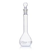 Flask, Volumetric , Globe Glass, 25mL, Class A, To Contain (TC), ASTM E288, 6/Box