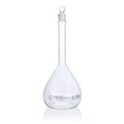 Flask, Volumetric , Globe Glass, 1000mL, Class A, To Contain (TC), ASTM E288, 1/Box