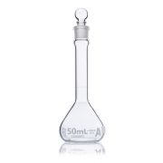 Flask, Volumetric,  Wide Mouth, Globe Glass, 50mL, Class A, To Contain (TC), ASTM E288, 6/Box