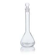 Flask, Volumetric,  Wide Mouth, Globe Glass, 100mL, Class A, To Contain (TC), ASTM E288, 6/Box