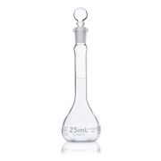 Flask, Volumetric , Globe Glass, 25mL, Class B, To Contain (TC), ASTME288, 6/Box