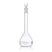 Flask, Volumetric , Globe Glass, 50mL, Class B, To Contain (TC), ASTME288, 6/Box