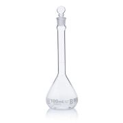 Flask, Volumetric , Globe Glass, 100mL, Class B, To Contain (TC), ASTME288, 6/Box