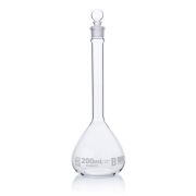 Flask, Volumetric , Globe Glass, 200mL, Class B, To Contain (TC), ASTME288, 6/Box