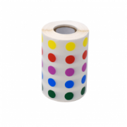 Label Rolls, Cryo, 13mm Dots, for 1.5-2mL Tubes, Assorted Colors (1000 dots in blue, green, violet, red and yellow)