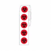 Label Rolls, Cryo, 9.5mm, Biohazard Dots