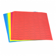 Label Sheets, Cryo, 24x13mm, for 0.5mL Tubes, Assorted Colors (595 labels in blue, green, violet, red and yellow)