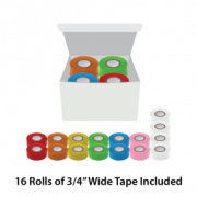 Labeling Tape, 3/4" x 500", Assorted Colors (4 white, 2 blue, 2 green, 2 orange, 2 pink, 2 red, 2 yellow)