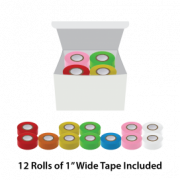 Labeling Tape, 1" x 500", Assorted Colors (2 green, 2 pink, 2 red, 2 yellow, 2 white, 1 blue, 1 orange)
