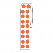 Label Roll, Cryo, Direct Thermal, 9.5mm Dots, for 1.5mL Tubes, Orange