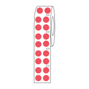 Label Roll, Cryo, Direct Thermal, 9.5mm Dots, for 1.5mL Tubes, Red