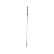 Heathrow Scientific spatula with spoon end and flat end; nickel-plated steel wire; 150mm; glazed finish; autoclavable; each.