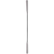 Heathrow Scientific Lab Spatula, Nickle Plated Stainless Steel, Flat End: 50mm L, Spoon End: 38mm L x 15mm W; each.