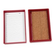 Microscope Slide box, 25 place, cork, red, easily access slides with friction-fix cover, measurement 141 x 88 x 35mm.